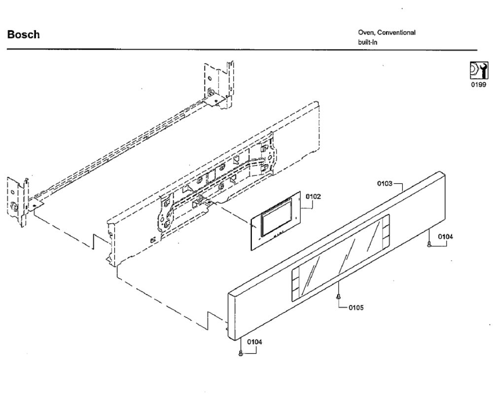 Control Panel Diagram and Parts List for HBLP651UC 02 Bosch Wall Oven