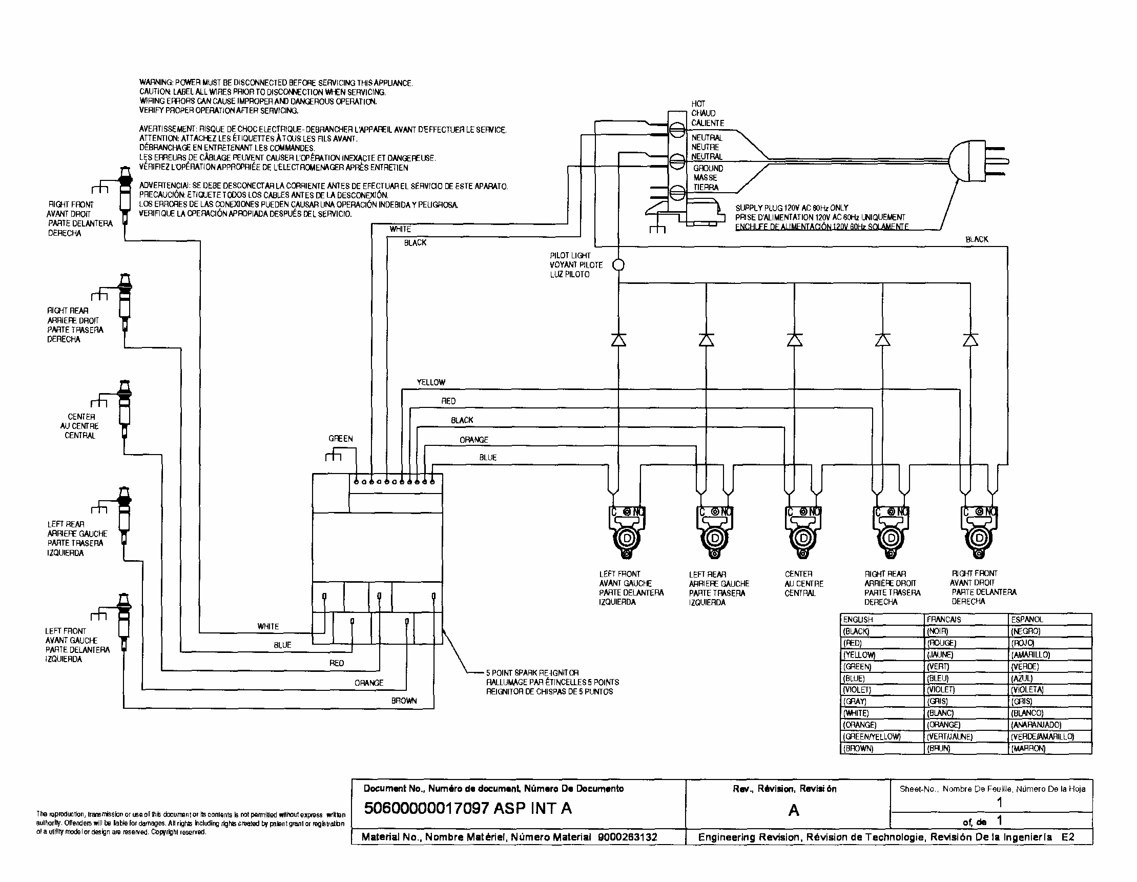 Wiring Diagram Diagram and Parts List for NGM5624UC 01 Bosch Cooktop