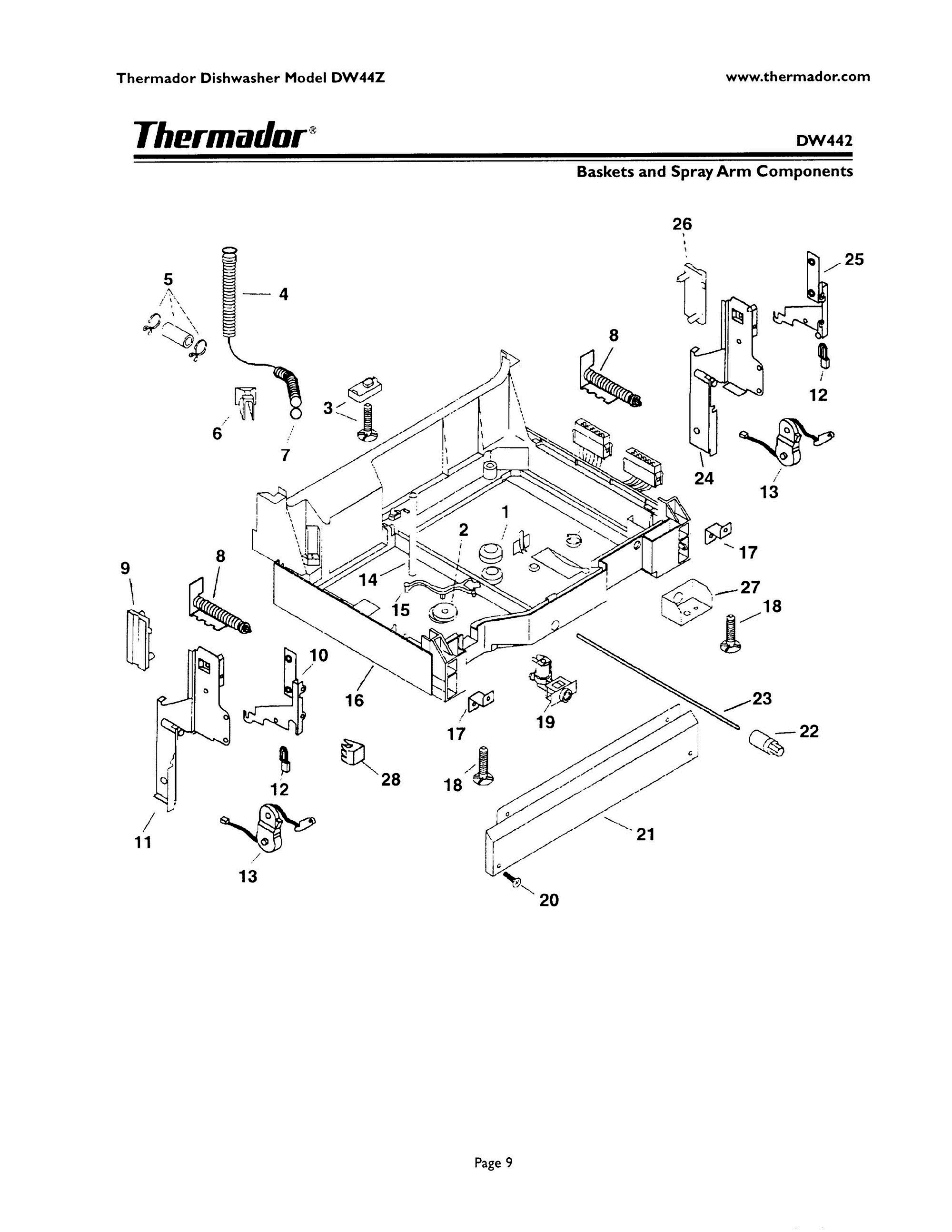 08 - BASE Diagram and Parts List for DW44ZSB  Bosch Dishwasher