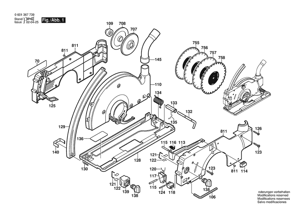 Section 2 Diagram and Parts List for GSF100A 0601367739 Bosch Miscellaneous