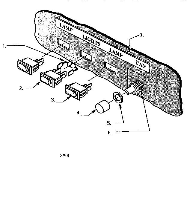 Switch Assembly H48hqw Diagram and Parts List for H48HQW  Thermador Range Hood