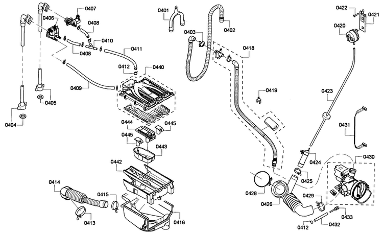 Pump Assy Diagram and Parts List for WFVC540SUC 19 Bosch Washer