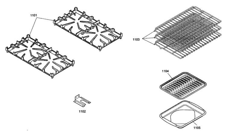 Accessory Diagram and Parts List for PRL364EDG02  Thermador Range