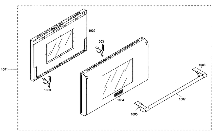 Door Assy Diagram and Parts List for PRG364EDG04  Thermador Range