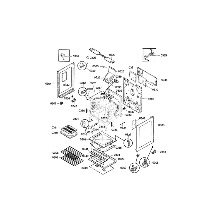 Frame & Cavity Diagram and Parts List for HGS3053UC 02 Bosch Range