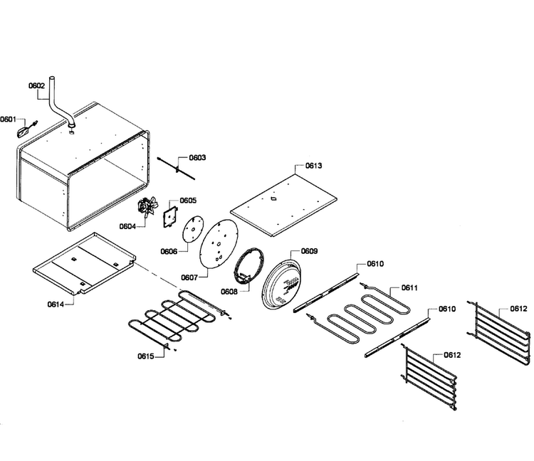 Oven Assy Diagram and Parts List for PRD366GHU 02 Thermador Range