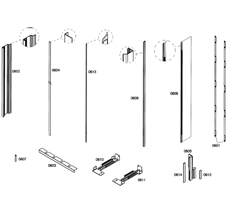 Framing Diagram and Parts List for T24ID80NRP 41 Thermador Freezer