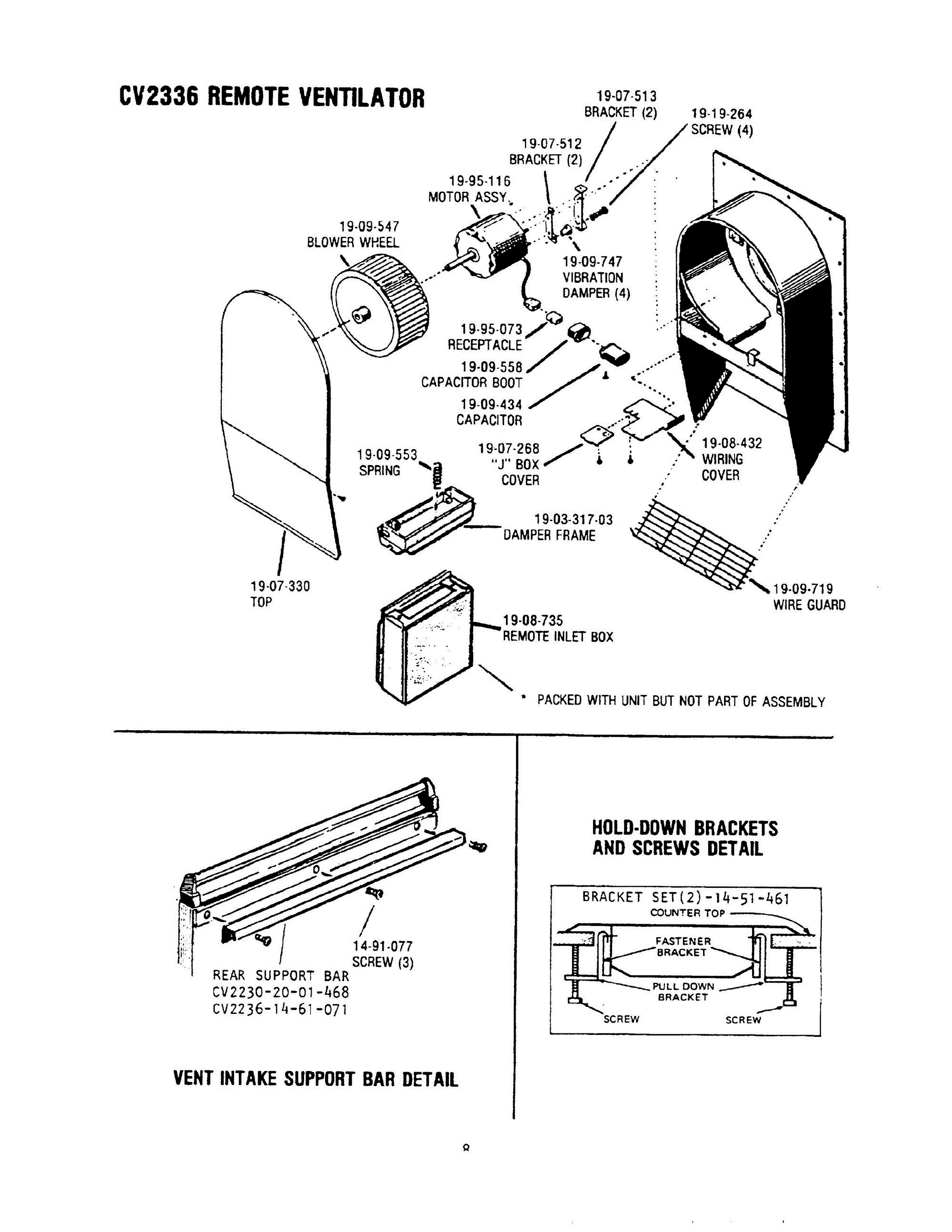 10 - REM VENT, SUP BAR & HOLD-DOWN Diagram and Parts List for CV2136-01  Bosch Range