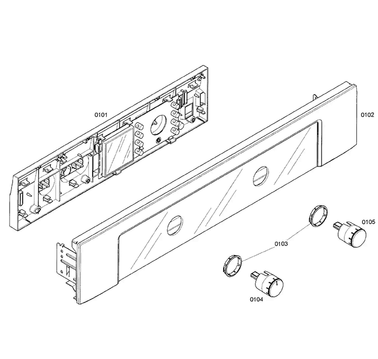 Control Panel Diagram and Parts List for HBL3450UC 03 Bosch Wall Oven