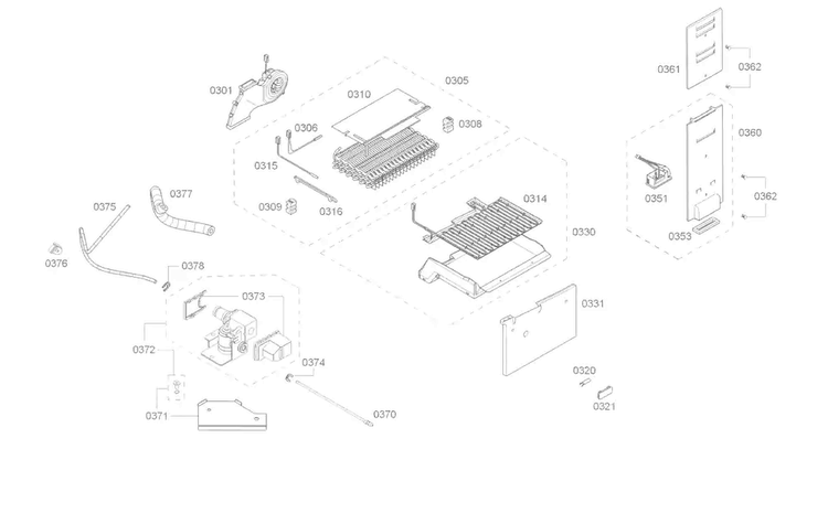 Evap Diagram and Parts List for B11CB81SSS 01 Bosch Refrigerator