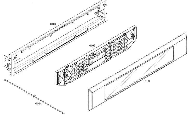 Control Panel Diagram and Parts List for ME301ES01  Thermador Wall Oven