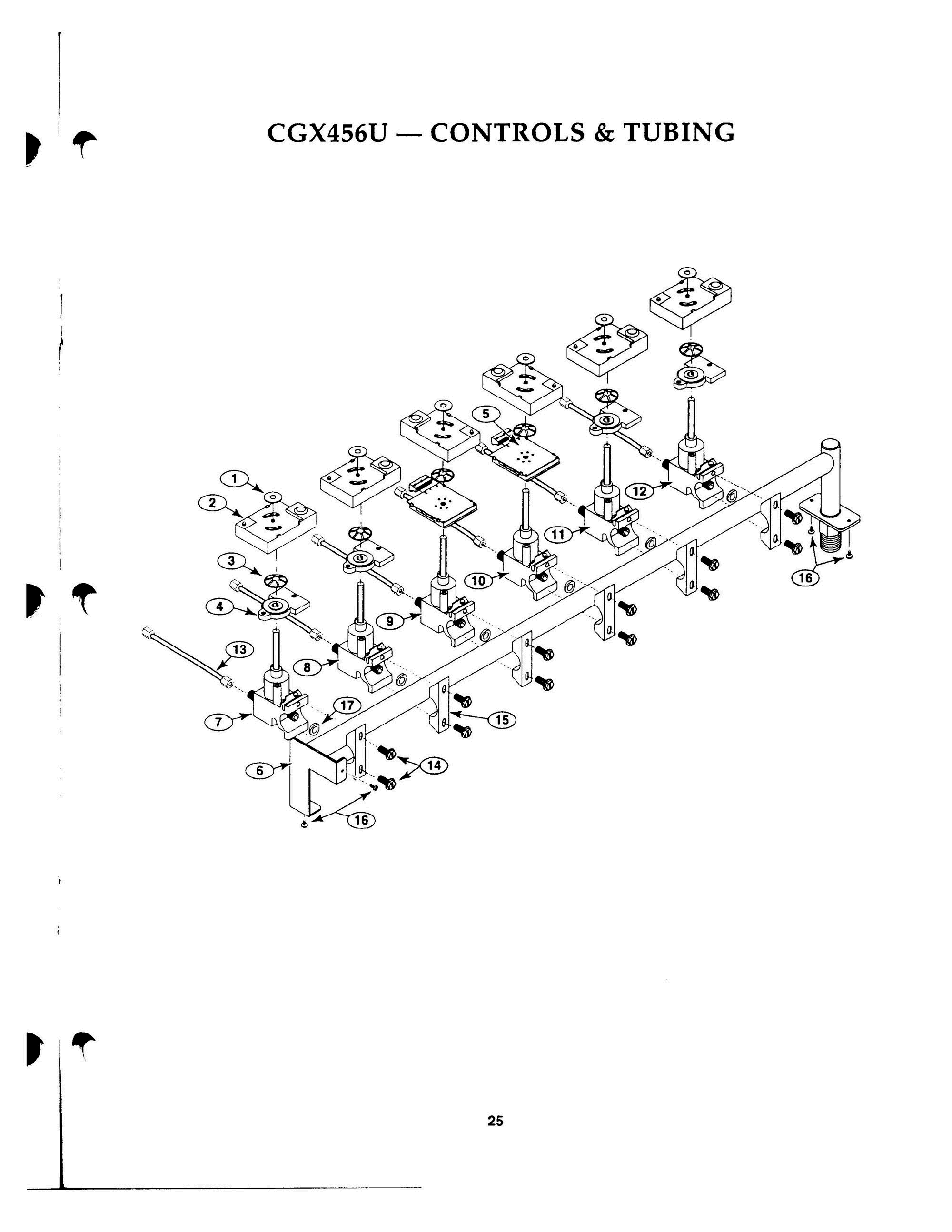 24 - CONTROLS & TUBING Diagram and Parts List for CGX456UB  Bosch Range