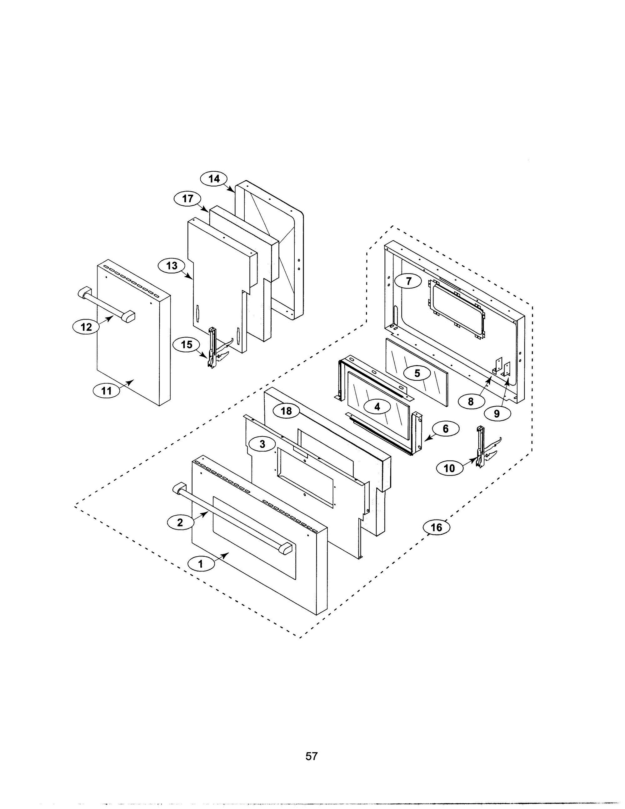 56 - DOORS Diagram and Parts List for PRG484GDUS  Bosch Range