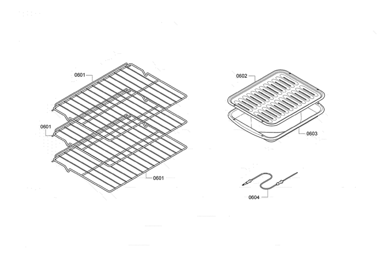 Rack Assy Diagram and Parts List for HBN5450UC 08 Bosch Wall Oven