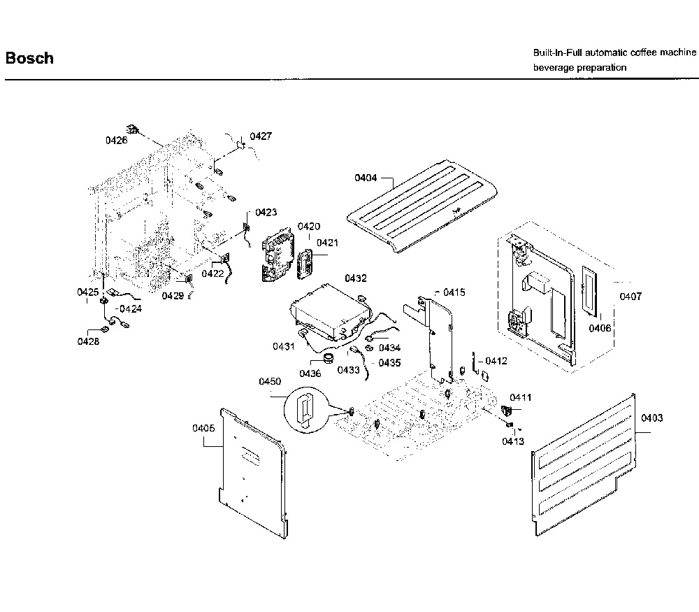 Cover asy Diagram and Parts List for BCM8450UC 03 Bosch Coffee Maker