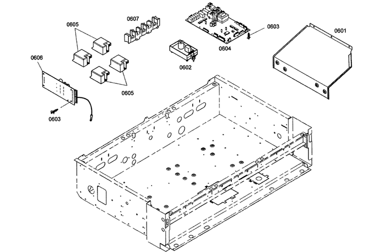 Control Assy Diagram and Parts List for PRL364EDG02  Thermador Range