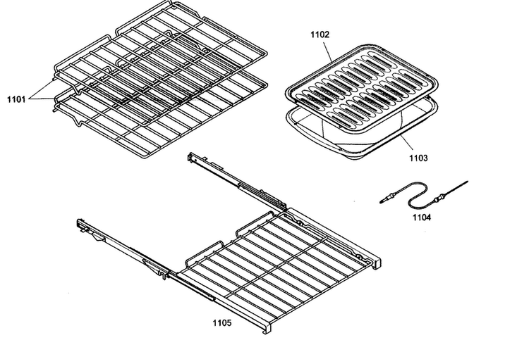 Oven Shelfs Diagram and Parts List for MEM271EB01  Thermador Microwave