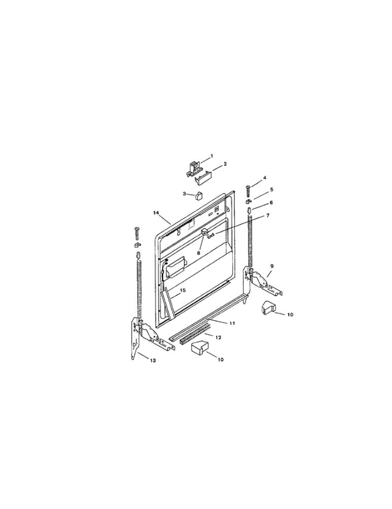 Inner Door Diagram and Parts List for SMU7052UC 14 Bosch Dishwasher