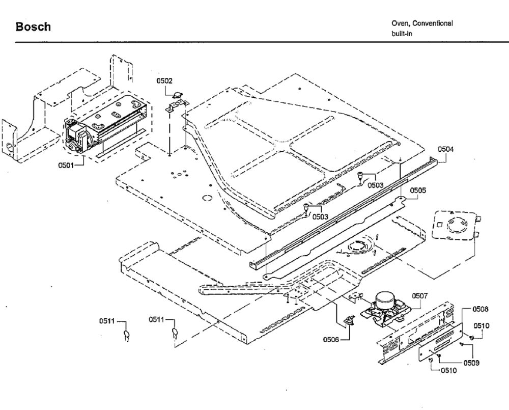Latch Diagram and Parts List for HBLP651LUC 02 Bosch Wall Oven
