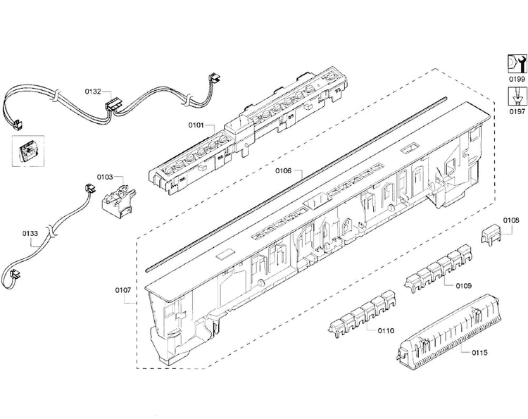 Control Panel Diagram and Parts List for SHP65T56UC 07 Bosch Dishwasher