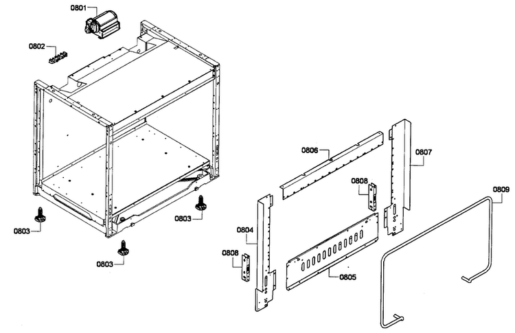 Frame Assy Diagram and Parts List for PRL364GDH-01  Thermador Range