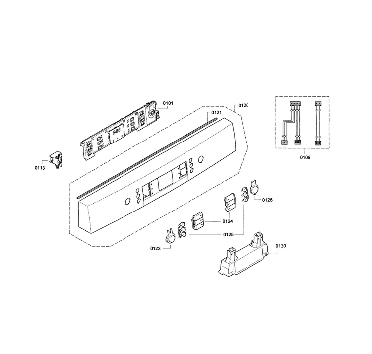 Control Panel Diagram and Parts List for SGE63E15UC 74 Bosch Dishwasher