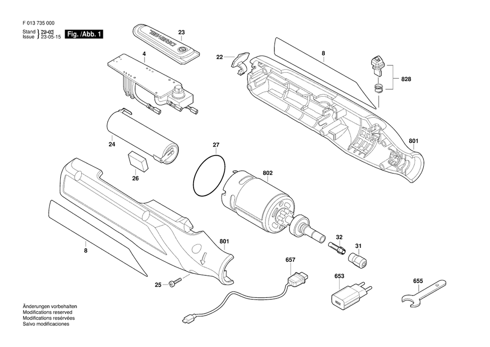 Diagram Diagram and Parts List for 7350-PET F 013 735 001 Bosch Router