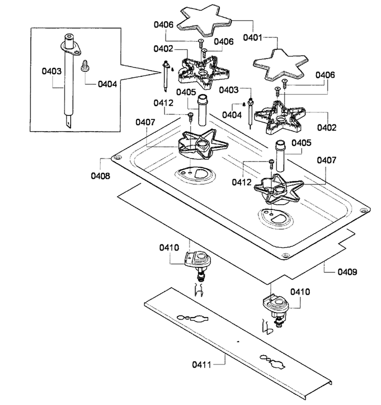 Burners 1 Diagram and Parts List for PCG486GD 01 Thermador Cooktop