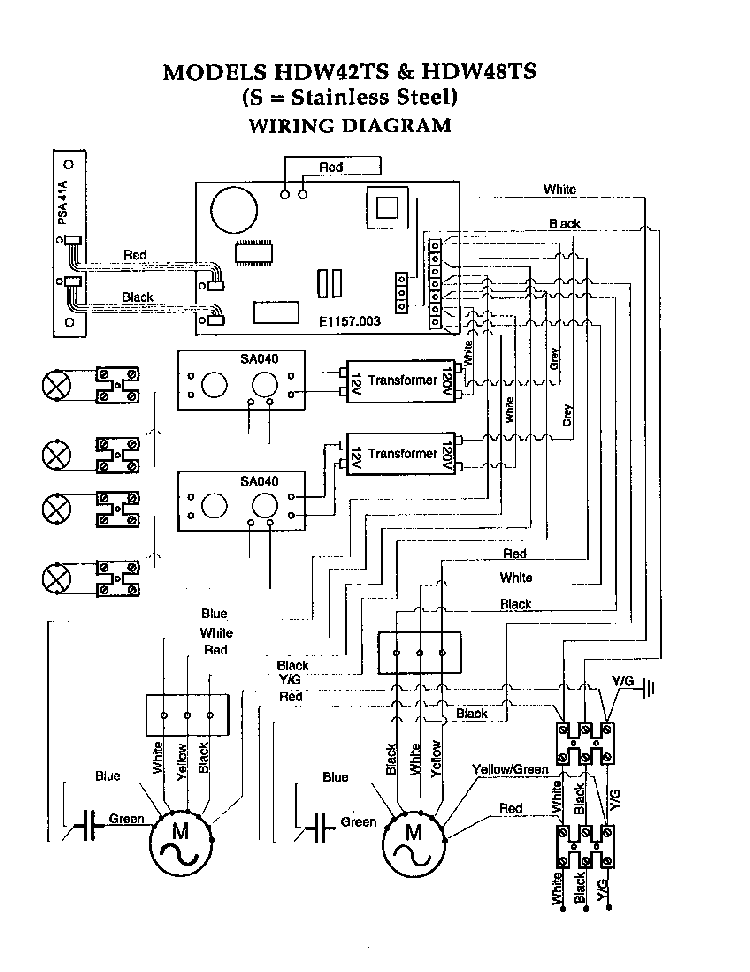 Wiring Diagram Diagram and Parts List for HDW  Thermador Range Hood