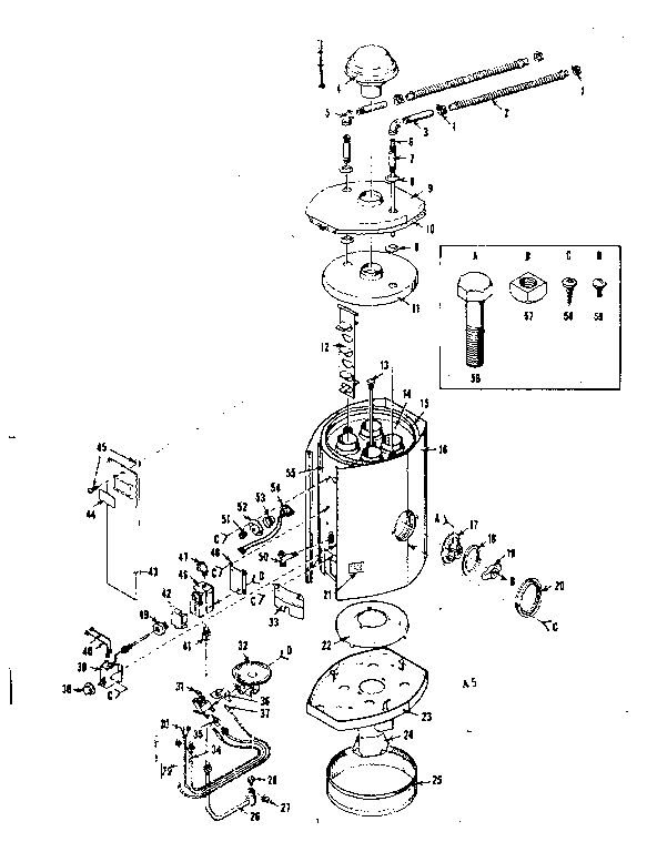Replacement Parts Diagram and Parts List for 15343800  Kenmore Water Heater