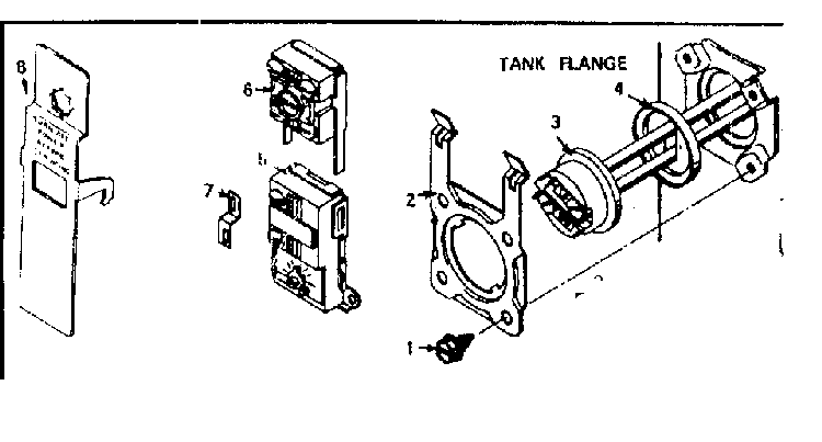 Tank Flange Diagram and Parts List for 15332310  Kenmore Water Heater