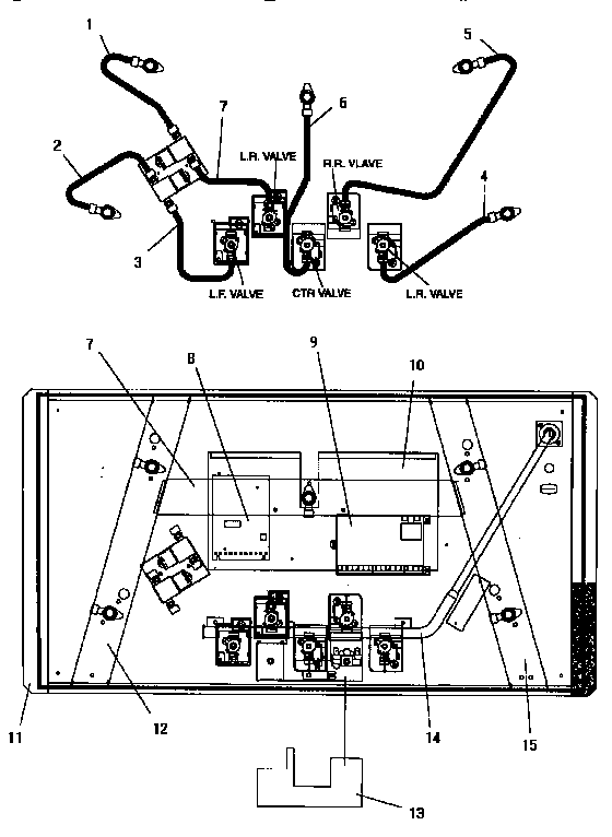 Section 13 Diagram and Parts List for GGSCV36  Thermador Cooktop