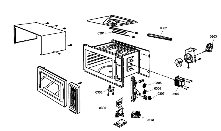 Microwave Cabinet Parts 2 Diagram and Parts List for POMW30101  Thermador Microwave