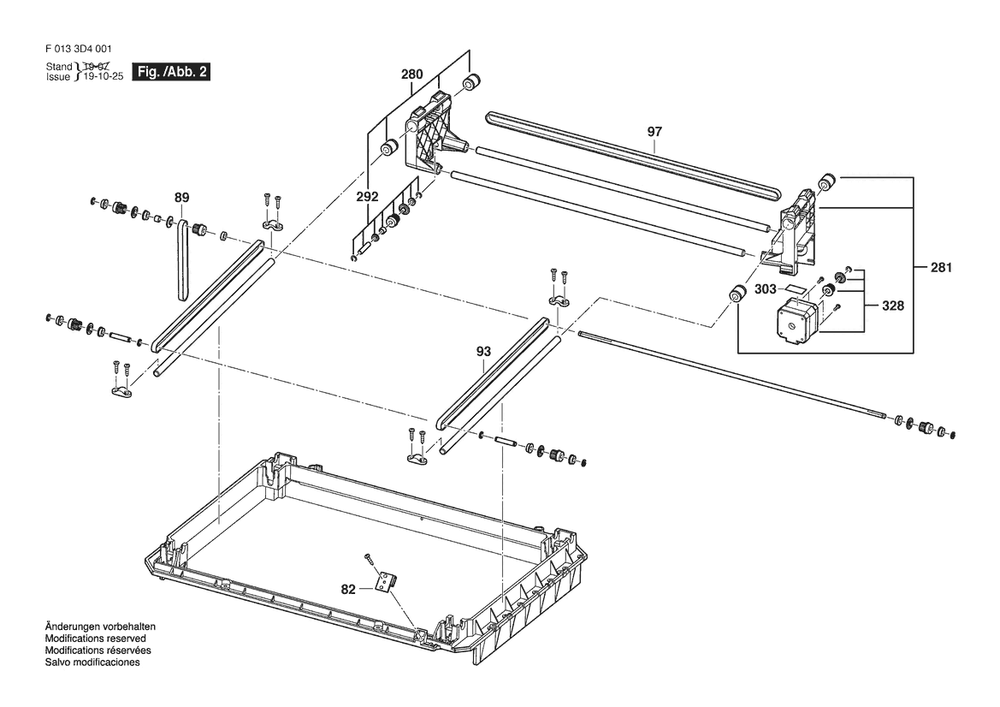 Section 2 Diagram and Parts List for 3D40FLX-01EU F0133D4001 Bosch Miscellaneous