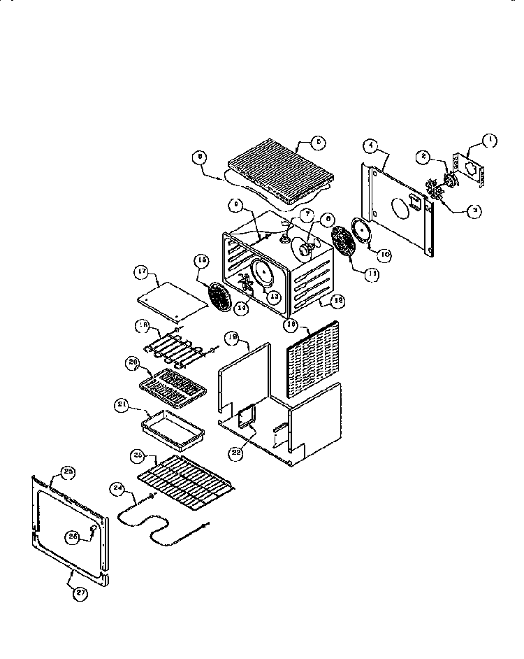 Main Oven Liner And Module Diagram and Parts List for RDDS30V  Thermador Range