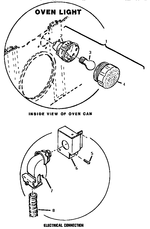 Oven Light Diagram and Parts List for ESC30CVB-01  Thermador Range