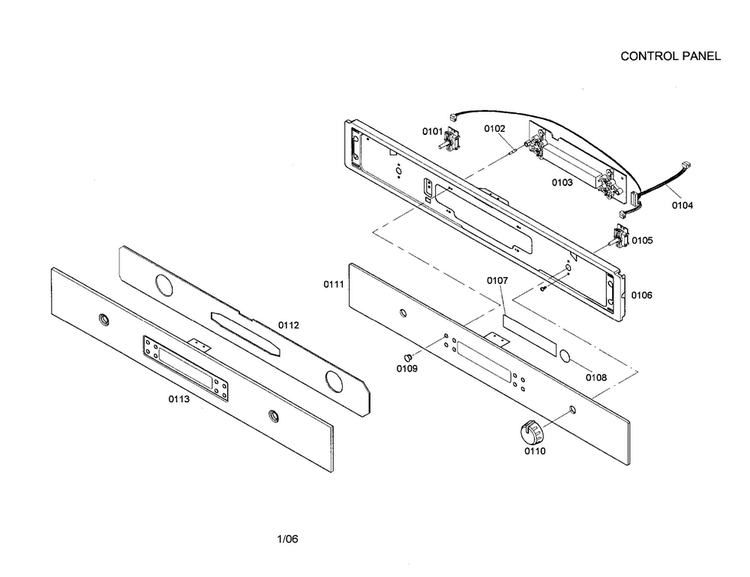 Control Panel Diagram and Parts List for HBN5045AUC 01 Bosch Wall Oven