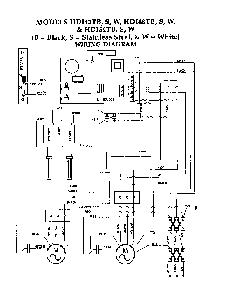 Wiring Diagram Diagram and Parts List for HDI  Thermador Range Hood