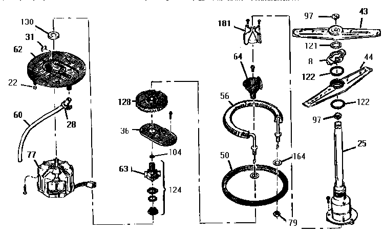Motor Diagram and Parts List for THD3600  Thermador Dishwasher