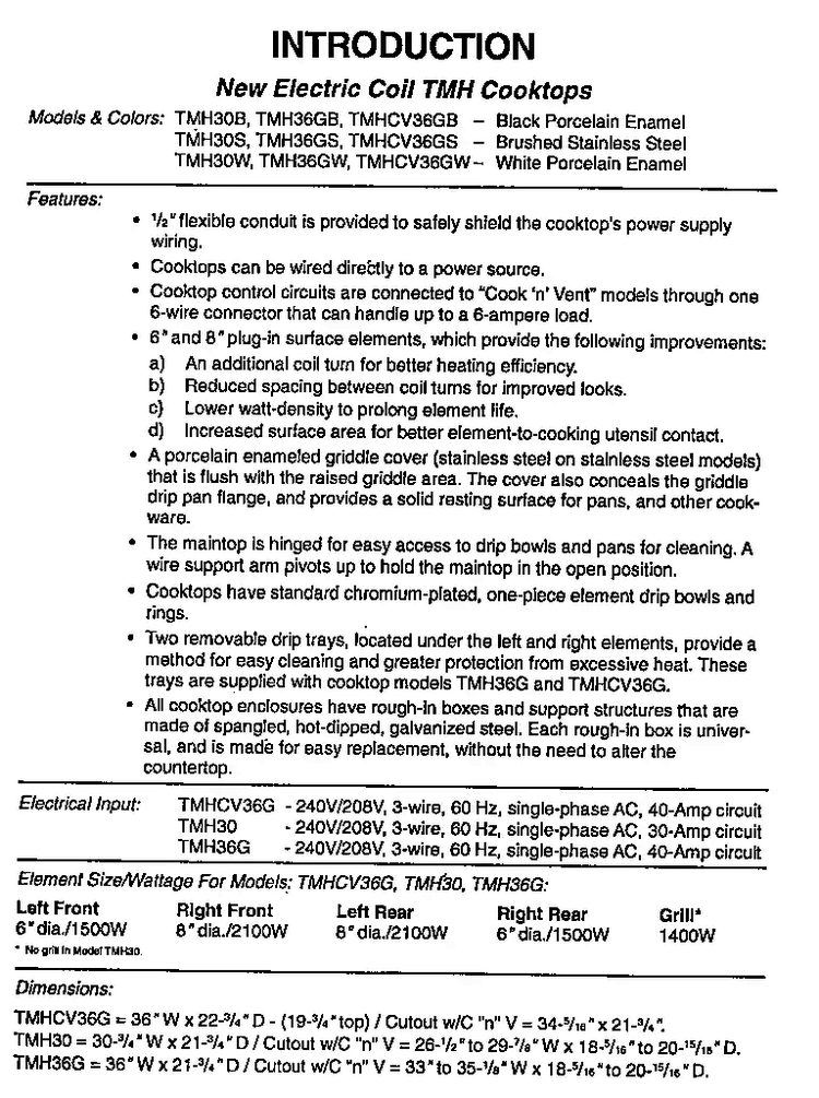 Section 7 Diagram and Parts List for THM36GS  Thermador Cooktop