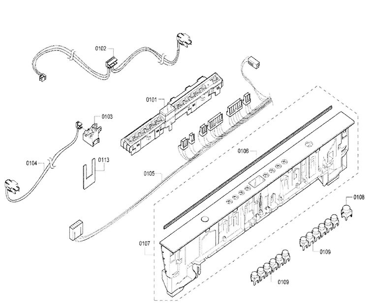 Door Assy Diagram and Parts List for SHX4ATF5UC 21 Bosch Dishwasher
