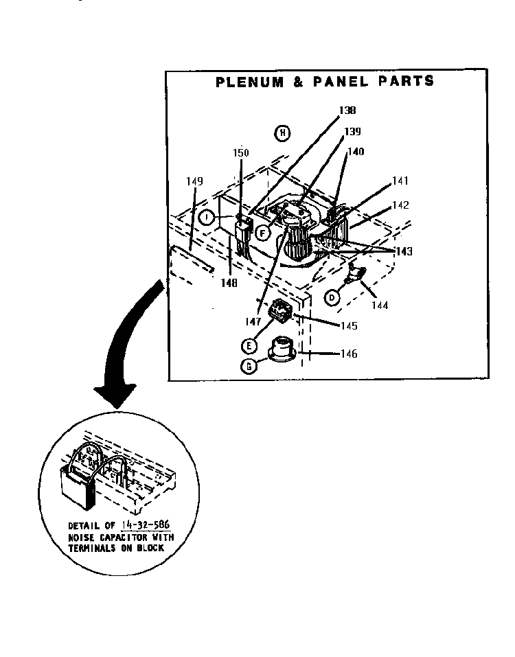 Plenum & Panel Diagram and Parts List for CT227  Thermador Wall Oven