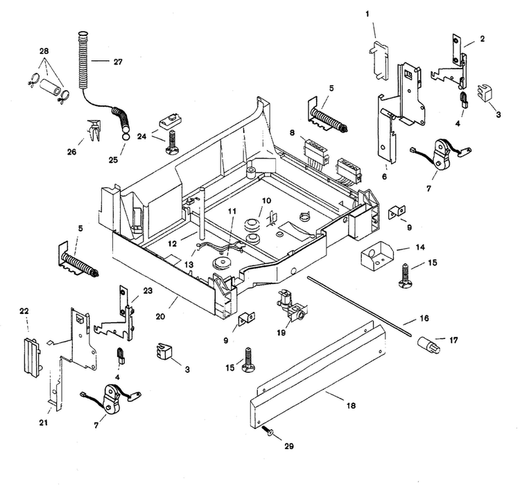 Base Diagram and Parts List for SHU9926UC 12 Bosch Dishwasher