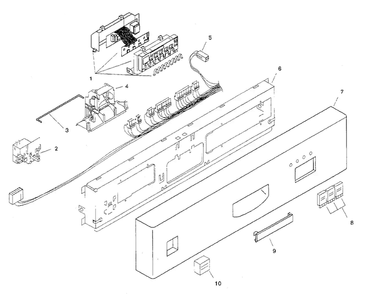 Fascia Panel Diagram and Parts List for SHU3302UC 06 Bosch Dishwasher