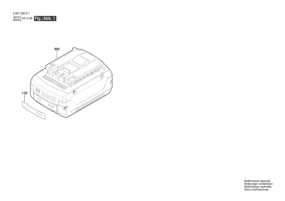 Section 1 Diagram and Parts List for 1607A350M0  Bosch Charger