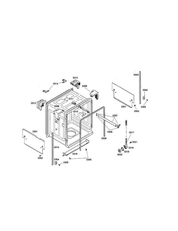 Tank Diagram and Parts List for SHX36L05UC 21 Bosch Dishwasher