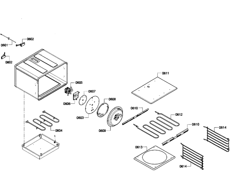 Oven Cell Diagram and Parts List for PRD304EG 06 Thermador Range