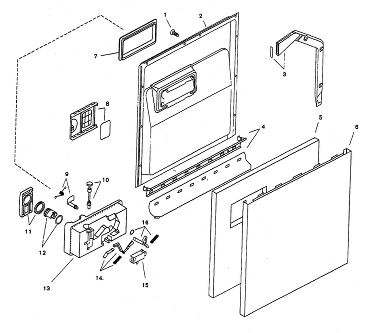 Door Assy Diagram and Parts List for SHU3322UC 06 Bosch Dishwasher