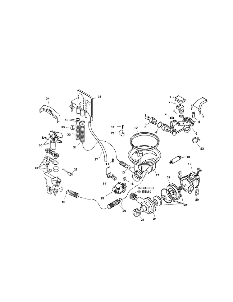 Component Assemblies Diagram and Parts List for SHU4322UC 12 Bosch Dishwasher