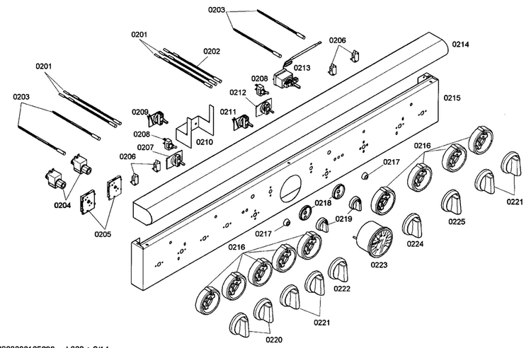Control Panel Diagram and Parts List for PRG486ELG03  Thermador Range